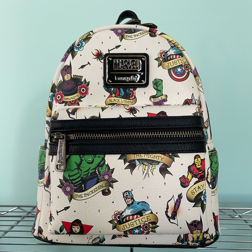 NWT Loungefly Marvel Avengers Tattoo Flash Mini Backpack